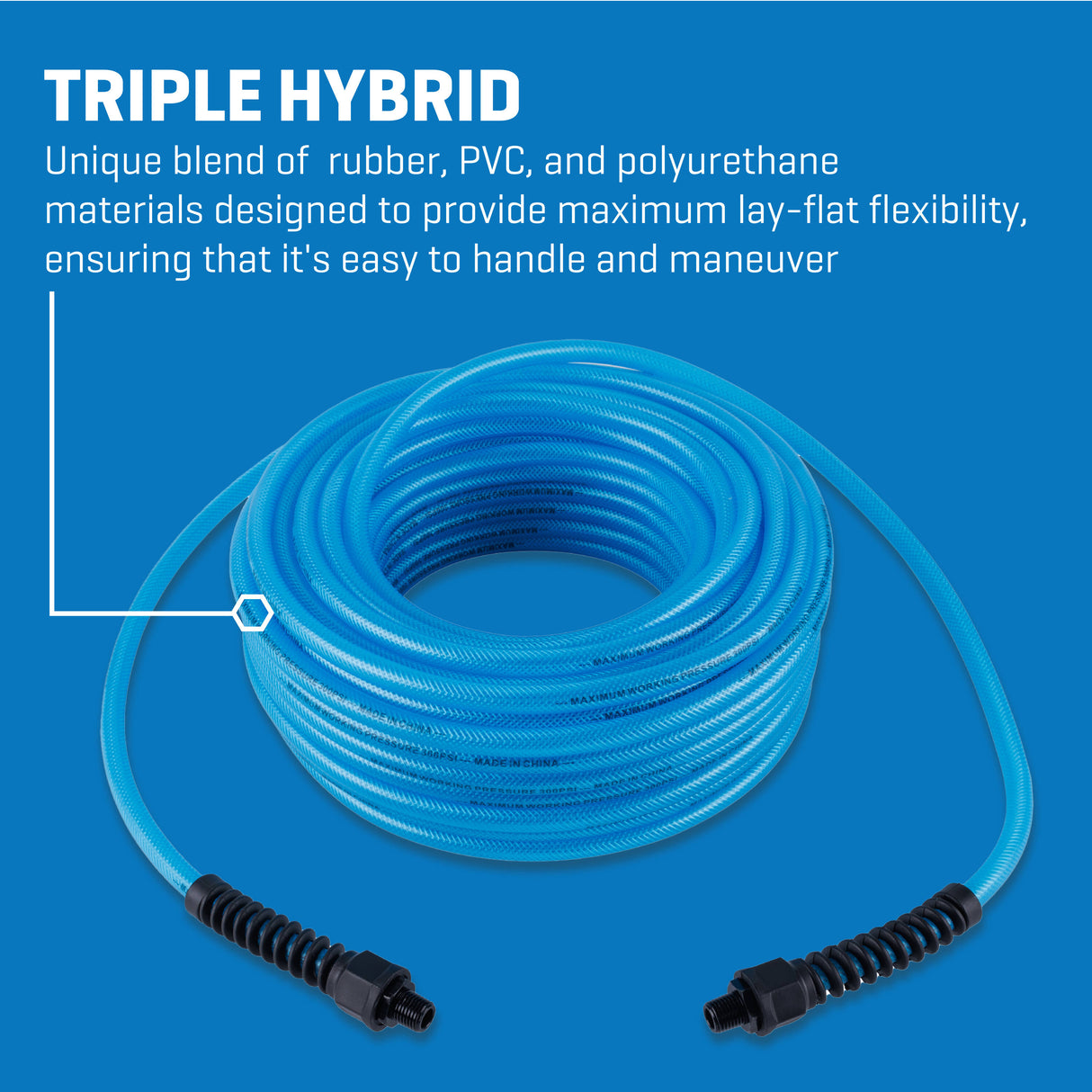 1/4-in x 100-ft Triple Hybrid Air Hose with Field Repairable Hose Ends SGY-AIR257