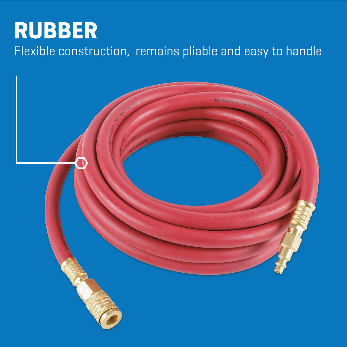 3/8-in x 25-ft Rubber Air Hose with Fittings SGY-AIR267