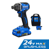 Next-Gen 24-volt 1/4-in Brushless Cordless Impact Driver (1-Battery Included, Charger Included and Soft Bag included) KID 2024A-03