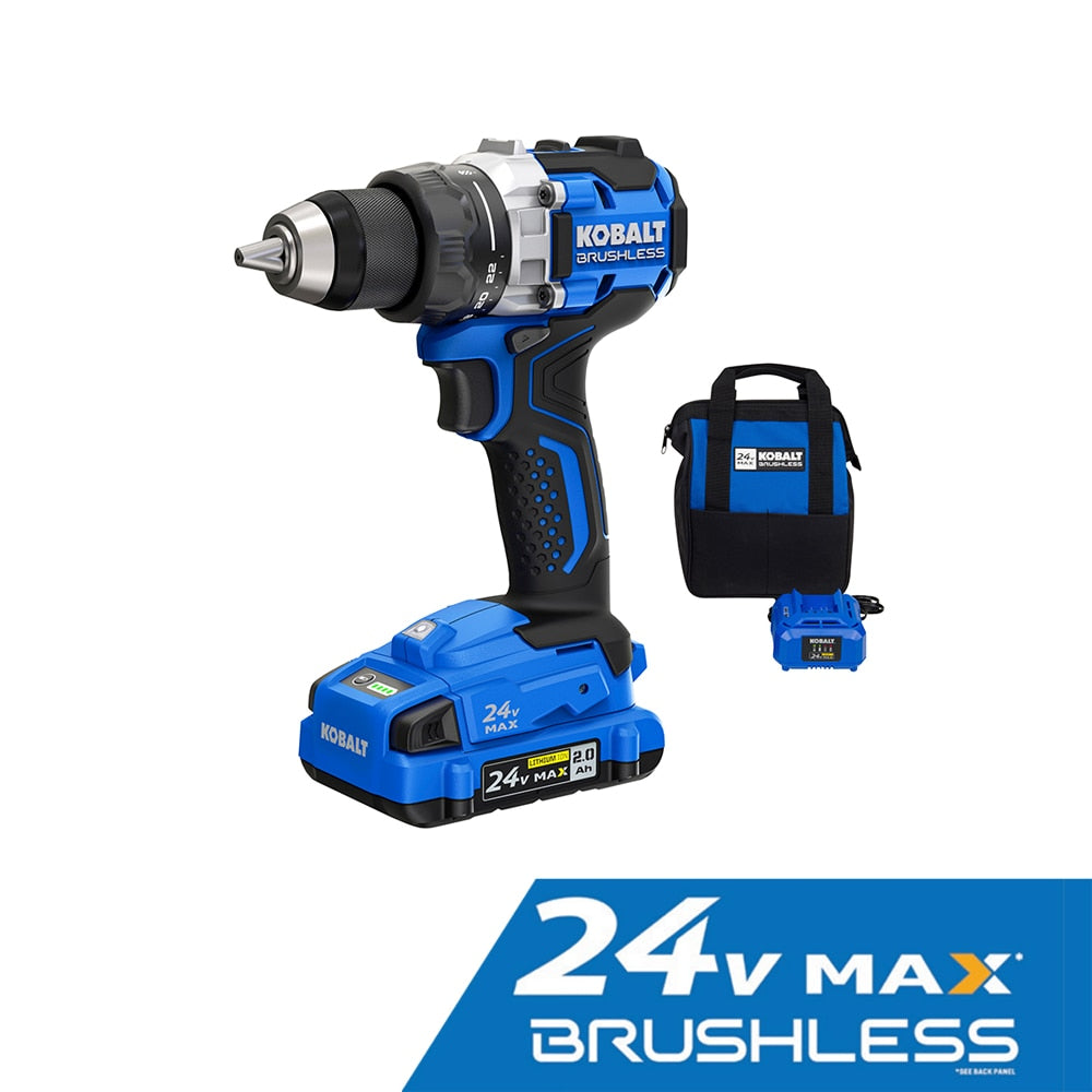 Next-Gen 24-volt 1/2-in Keyless Brushless Cordless Drill (1-Battery Included, Charger Included and Soft Bag included) KDD 2024A-03