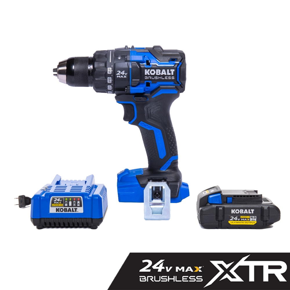 XTR 24-volt 1/2-in Keyless Brushless Cordless Drill (1-Battery Included, Charger Included and Hard Case included) KXDD 1424A-03