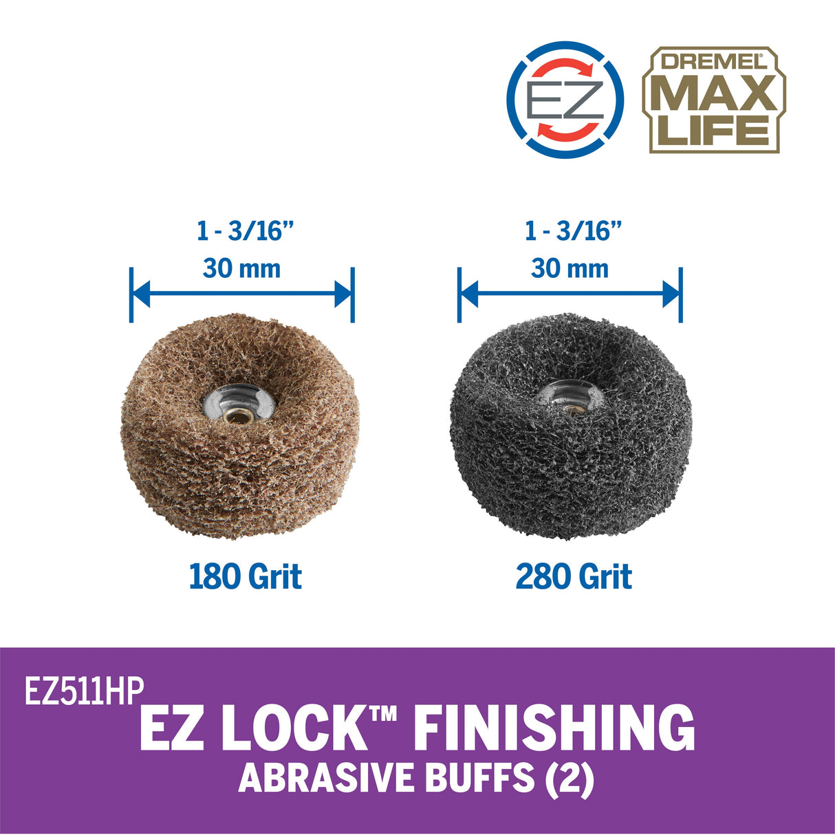 280-Grit 2-Piece Silicone Abrasive Sanding Wheel Accessory Kit EZ511HP