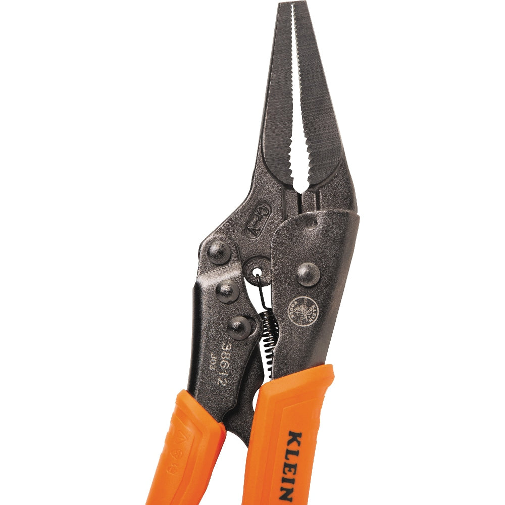 Long Nose Locking Pliers 9-in Electrical Locking Pliers with Wire Cutter 38612