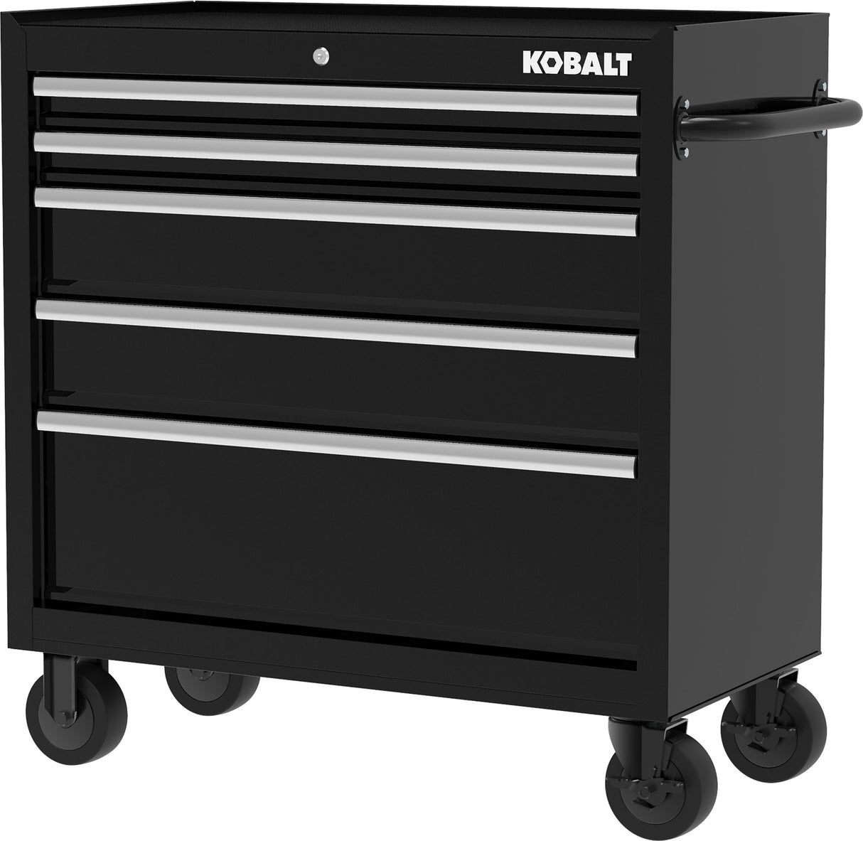 36-in W x 38-in H 5-Drawer Steel Rolling Tool Cabinet (Black) 410-168-0131