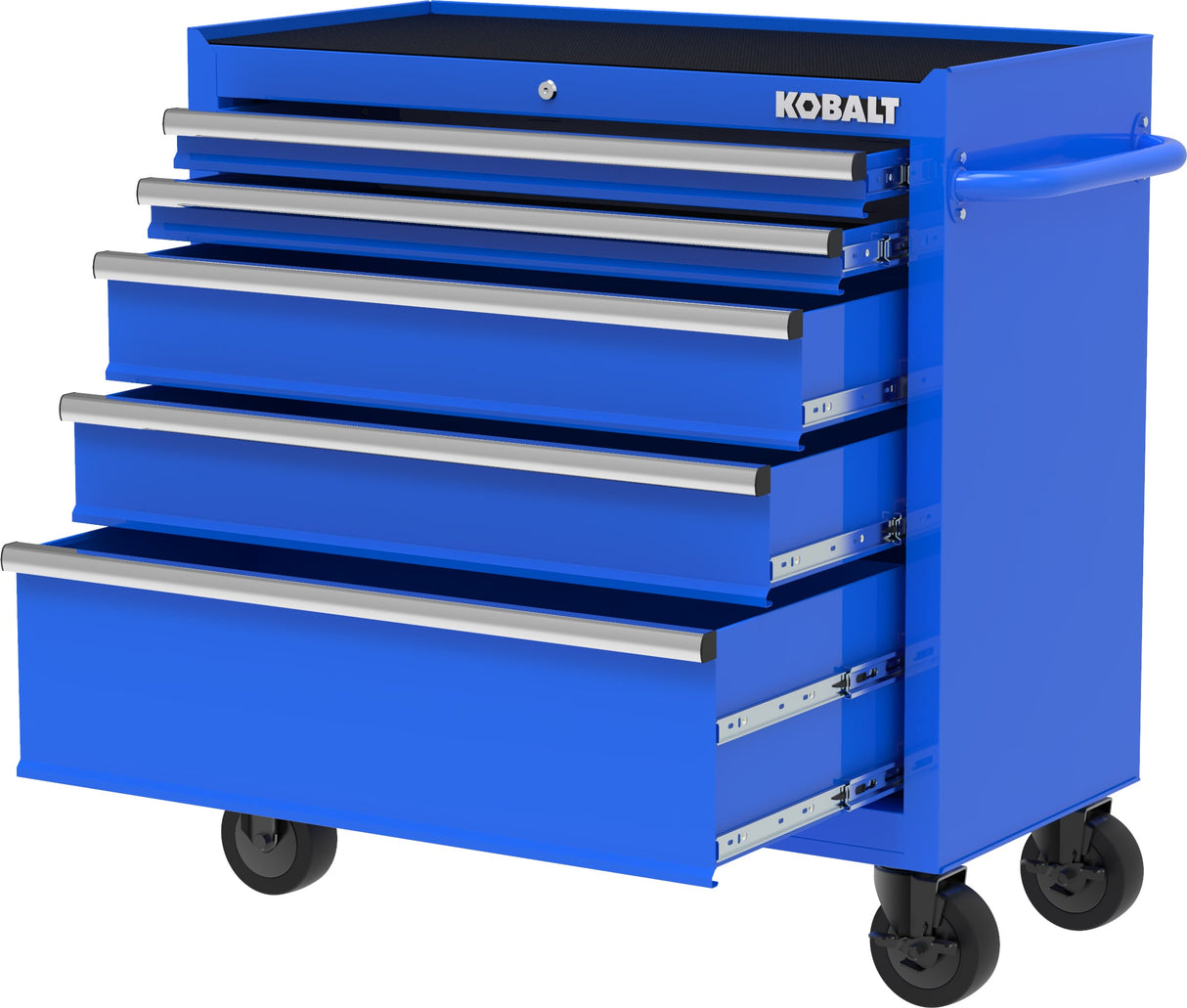 36-in W x 38-in H 5-Drawer Steel Rolling Tool Cabinet (Blue) 410-169-0131