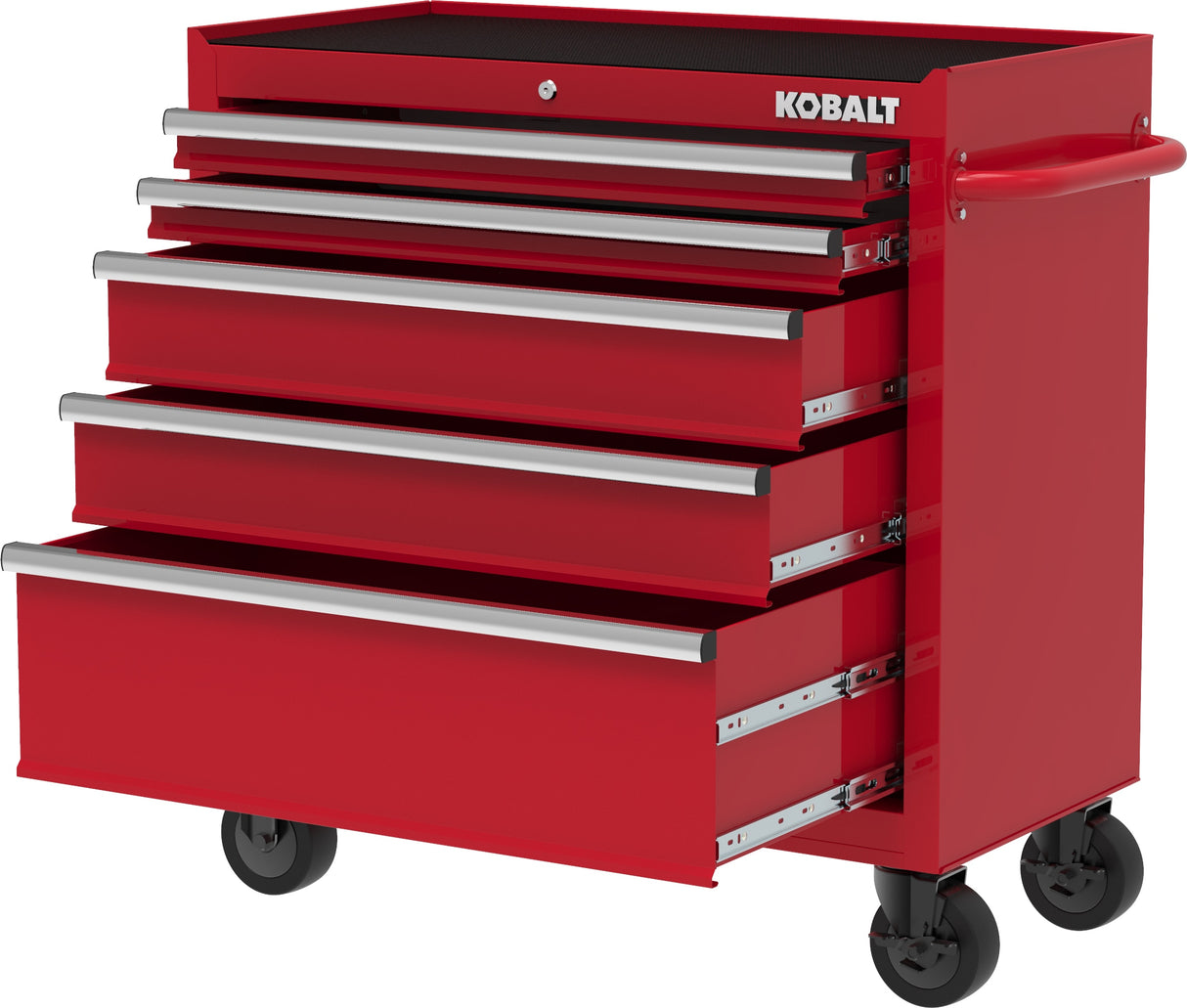 36-in W x 38-in H 5-Drawer Steel Rolling Tool Cabinet (Red) 410-171-0131