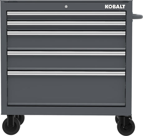 36-in W x 38-in H 5-Drawer Steel Rolling Tool Cabinet (Gray) 410-173-0131