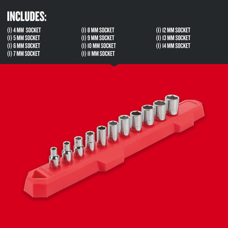 1/4-in Drive Metric Shallow Socket Set (11-Pieces) CMMT12041