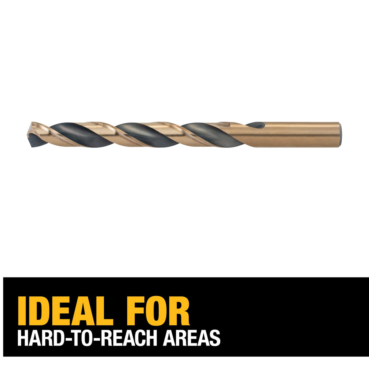 1/2-in x 6-in Black and Gold Coated Hss Aircraft Length Twist Drill Bit DW1615  G