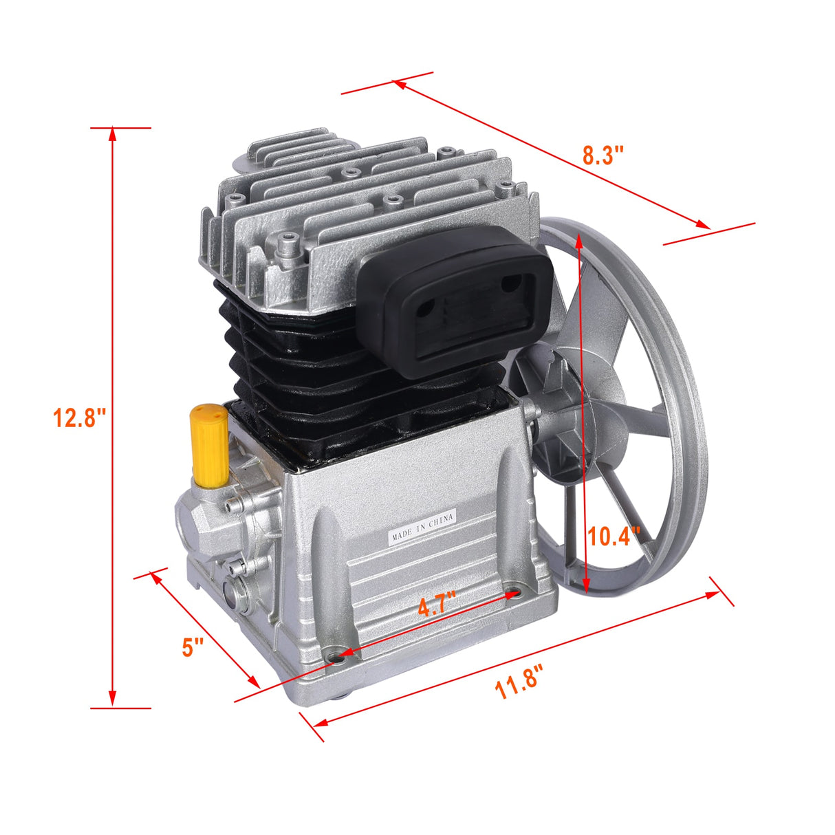 Portable Electric Air Compressor with Accessories Included, 2HP, 120V, 6CFM, 115 PSI, Piston Compressor, Aluminum Material YHLW46541454