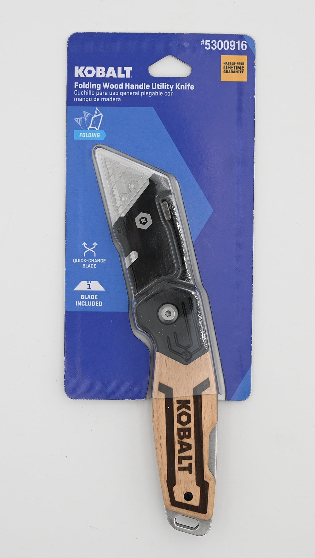 Wooden 1-Blade Folding Utility Knife 54375