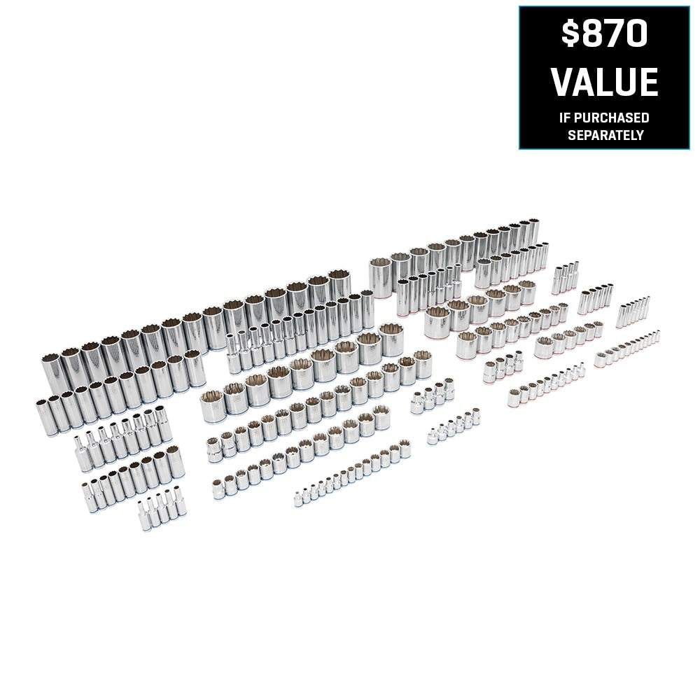 1/4-in to 1/2-in Drive Standard (SAE) and Metric Shallow/Deep Socket Set (212-Pieces) 81797