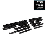 139-Piece Standard (SAE) and Metric 1/2-in;3/8-in Drive Set 6-point Impact Socket Set 81800