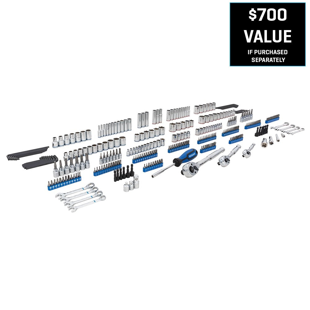 320-Piece Standard (SAE) and Metric Polished Chrome Mechanics Tool Set 81821