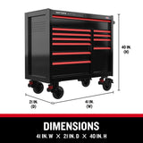 V-Series 41-in W x 40-in H 11-Drawer Steel Rolling Tool Cabinet (Black) CMSTVS4111BK