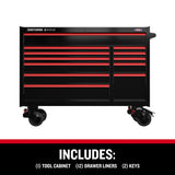 V-Series 52-in W x 40-in H 12-Drawer Steel Rolling Tool Cabinet (Black) CMSTVS5212BK