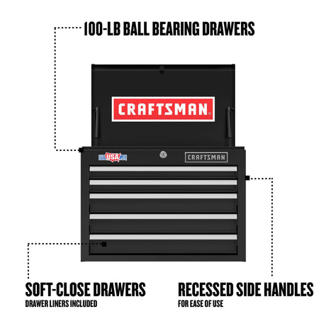 2000 Series 26-in W x 19.75-in H 5-Drawer Steel Tool Chest (Black) CMST98263BK