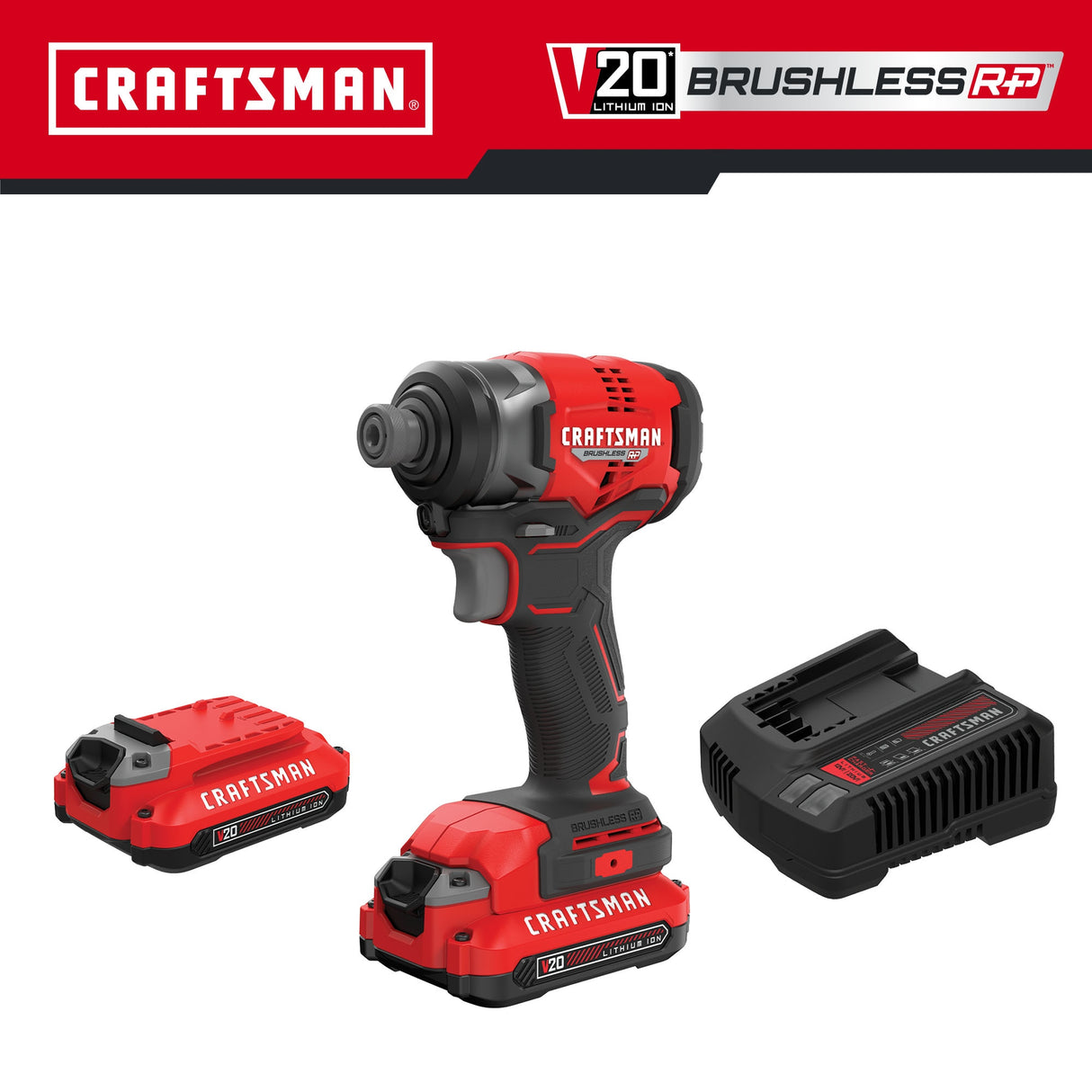 V20 RP 20-volt Max Brushless Cordless Impact Driver (2-Batteries Included, Charger Included and Soft Bag included) CMCF813C2