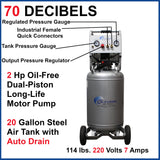 20-Gallon Portable Electric 125 PSI Vertical Air Compressor 20020AD-22060