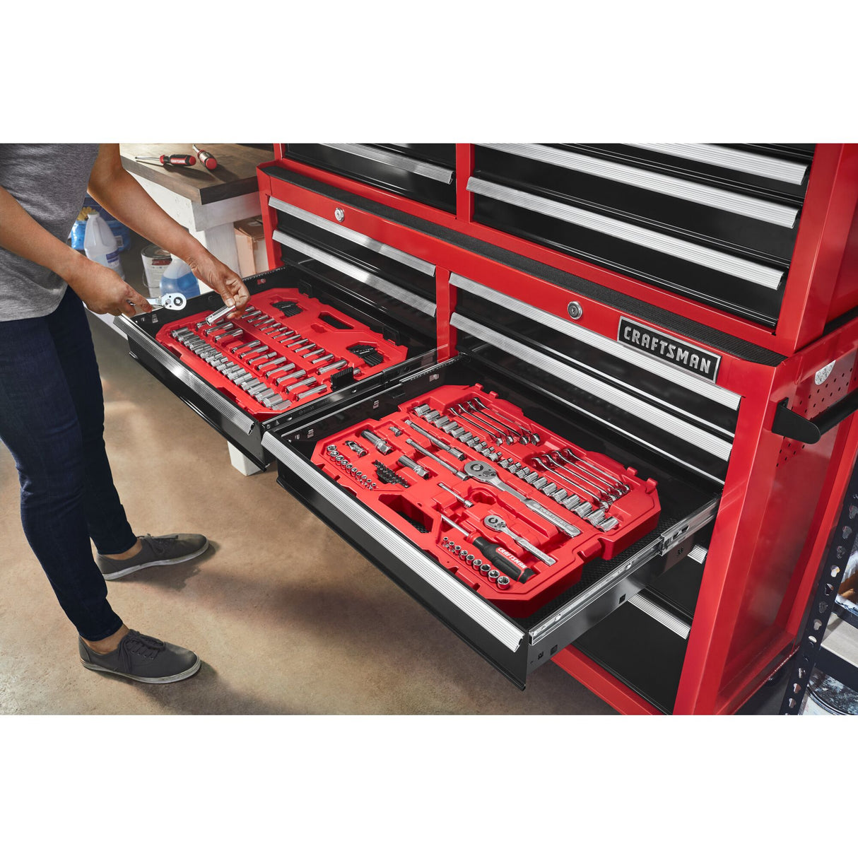 135-Piece Standard (SAE) and Metric Polished Chrome Mechanics Tool Set with Hard Case CMMT12124L