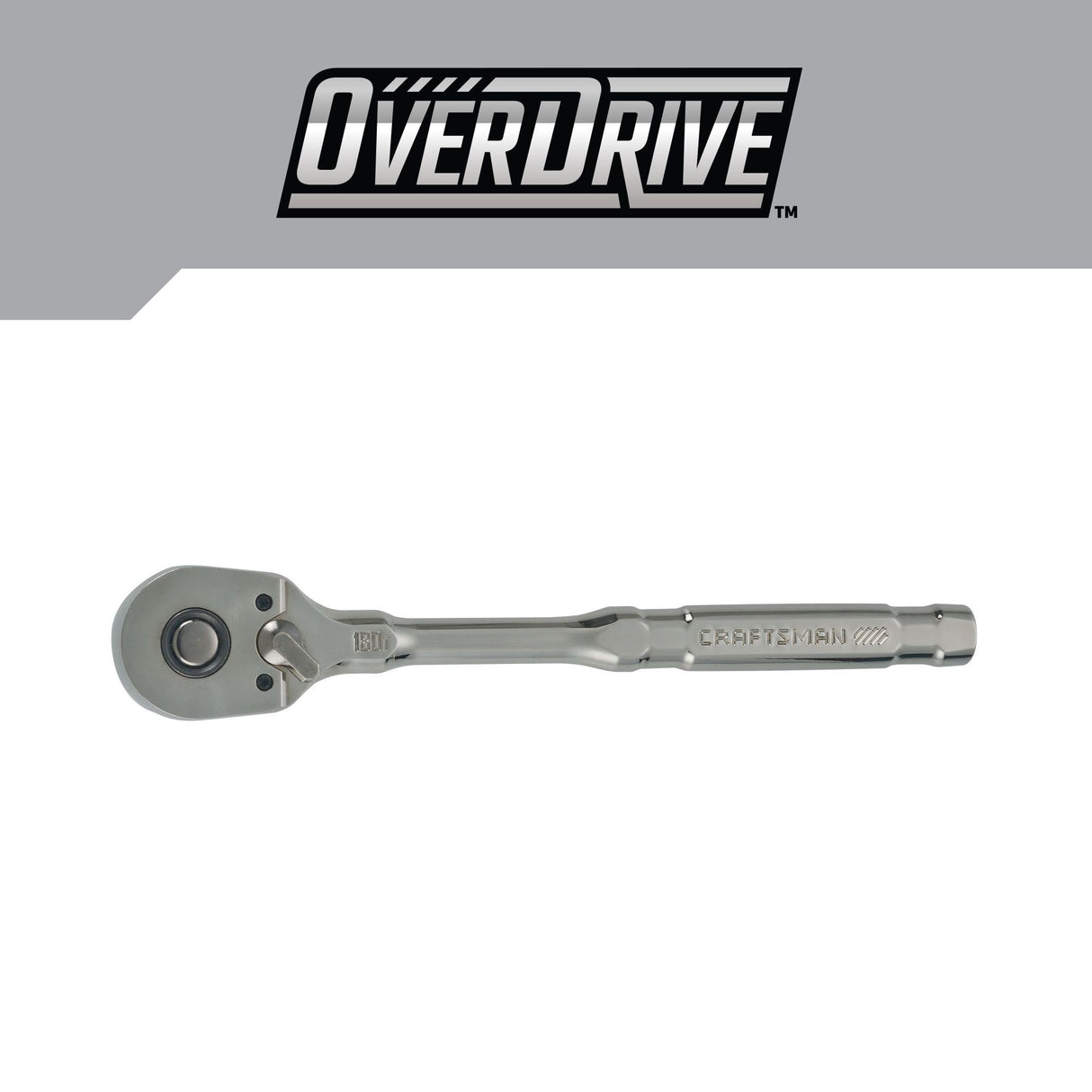 OVERDRIVE 180-Tooth 1/2-in Drive Gunmetal Handle Ratchet CMMT82113