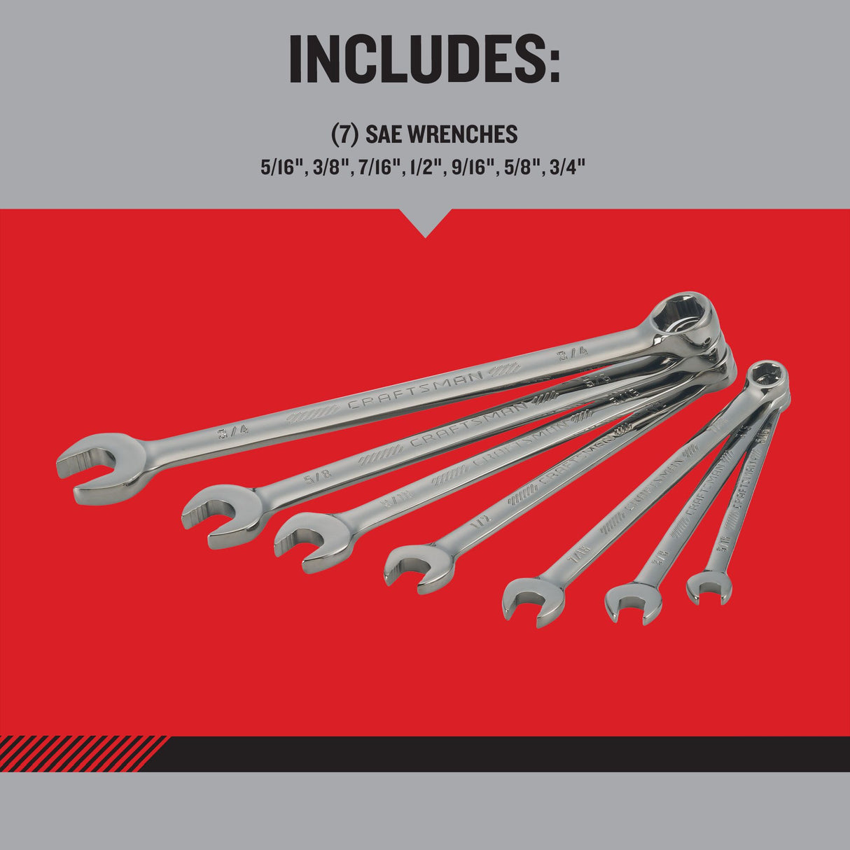 OVERDRIVE 7-Piece Set 6-point (Sae) Standard Extra Long Combination Wrench Includes Hard Case CMMT87707