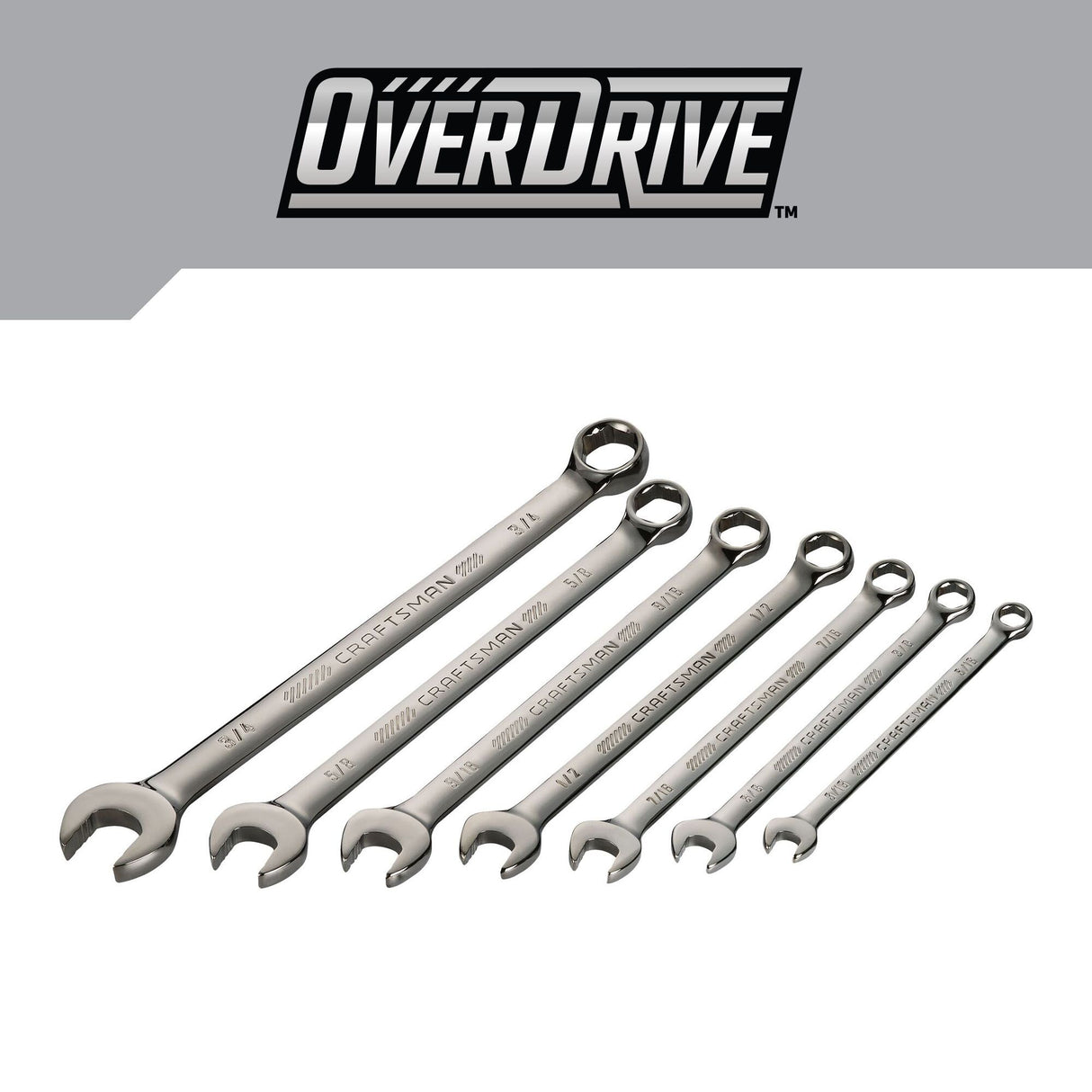 OVERDRIVE 7-Piece Set 6-point (Sae) Standard Extra Long Combination Wrench Includes Hard Case CMMT87707