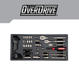 OVERDRIVE 284-Piece Standard (SAE) and Metric Gunmetal Chrome Mechanics Tool Set with Hard Case CMMT99284