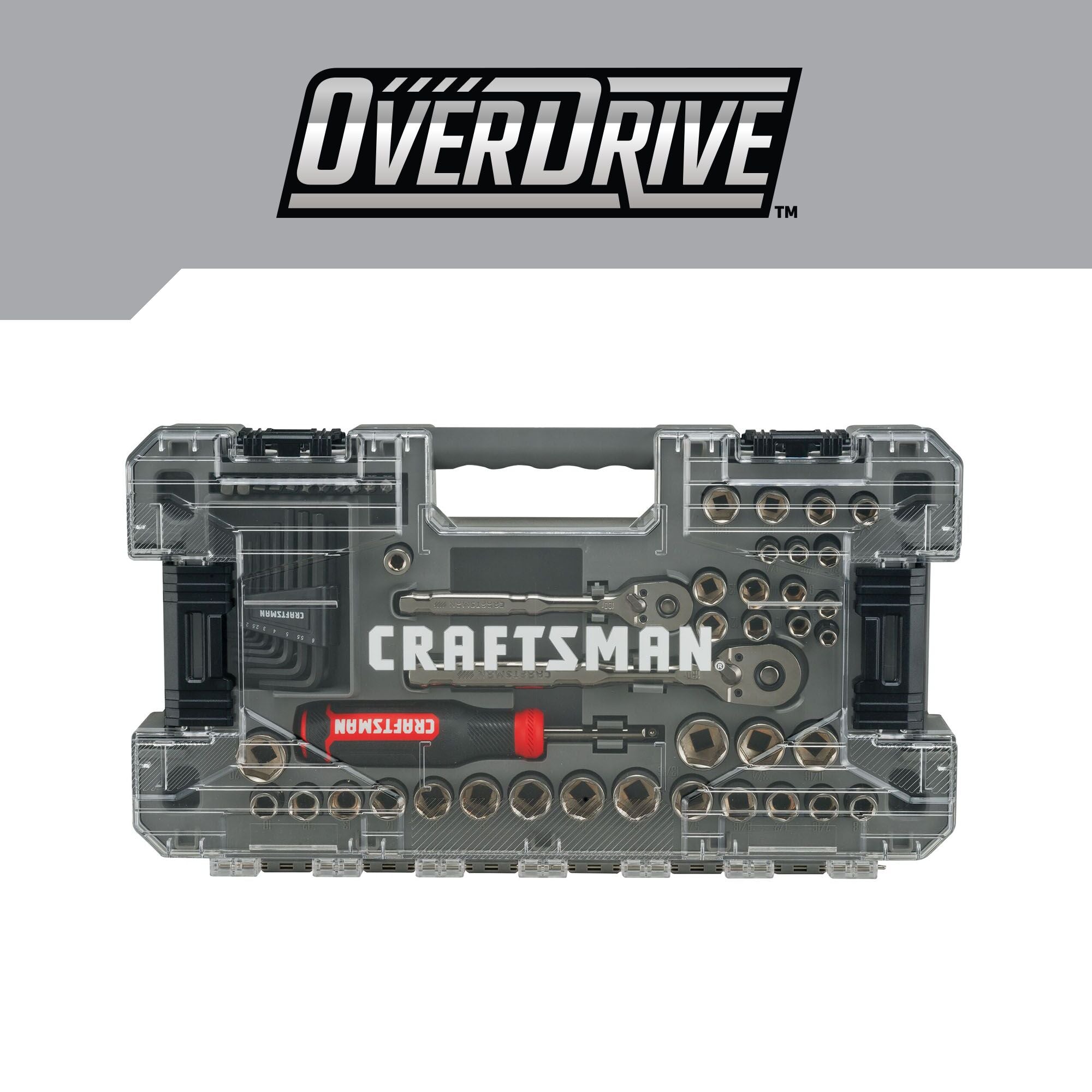 OVERDRIVE 64-Piece Standard (SAE) and Metric Gunmetal Chrome