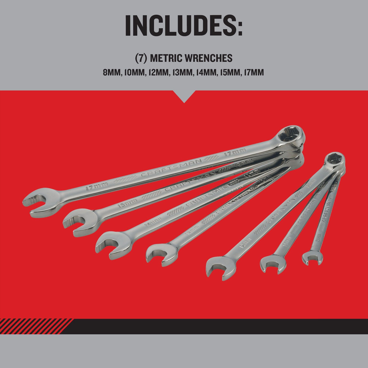 OVERDRIVE 7-Piece Set 6-point Metric Extra Long Combination Wrench Includes Hard Case CMMT87807