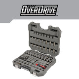 OVERDRIVE 99-Piece Standard (SAE) and Metric Gunmetal Chrome Mechanics Tool Set with Hard Case CMMT99099