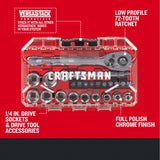 VERSASTACK 24-Piece Metric Polished Chrome Mechanics Tool Set with Hard Case CMMT12110LZ