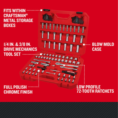 105-Piece Standard (SAE) and Metric Polished Chrome Mechanics Tool Set with Hard Case CMMT12123L