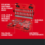 135-Piece Standard (SAE) and Metric Polished Chrome Mechanics Tool Set with Hard Case CMMT12124L