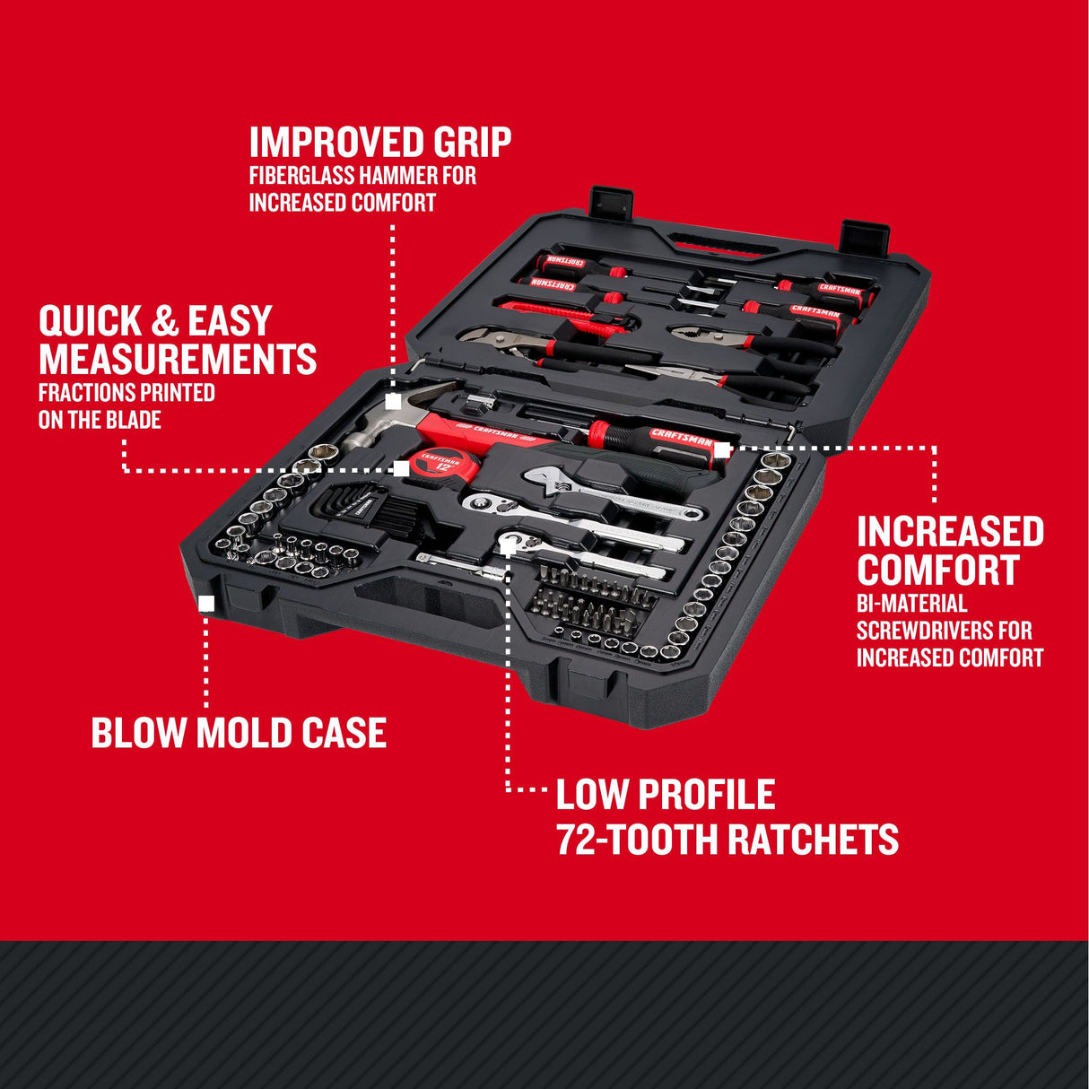 102-Piece Standard (SAE) and Metric Polished Chrome Mechanics Tool Set with Hard Case CMMT99449