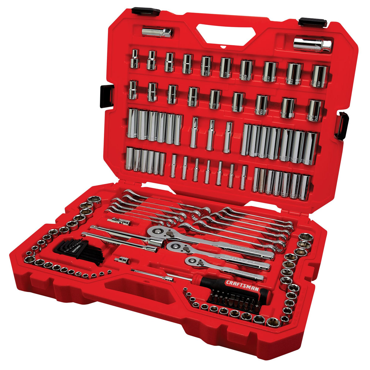 159-Piece Standard (SAE) and Metric Polished Chrome Mechanics Tool Set with Hard Case CMMT12125L