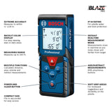 BLAZE 165-ft Indoor Red Laser Distance Measurer with Backlit Display GLM165-40