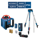 Red 1000-ft Self-Leveling Outdoor 360 Beam Rotary Laser Level Kit GRL1000-20HVK