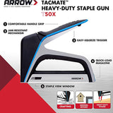 T50X Manual Staple Gun for Upholstery, Crafting, and Home Repair Projects - Heavy Duty, Soft Grip, Gray T50X