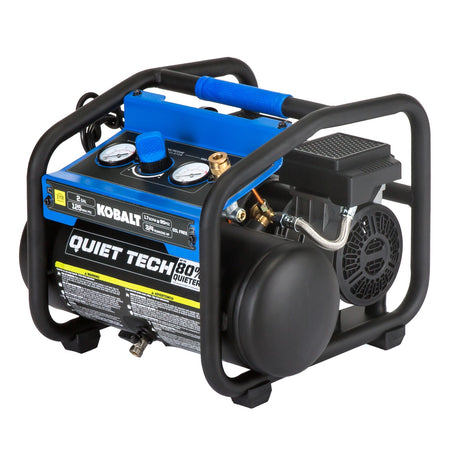 QUIET TECH 2-Gallon Portable Electric 125 PSI Hot Dog Quiet Air Compressor 3300244