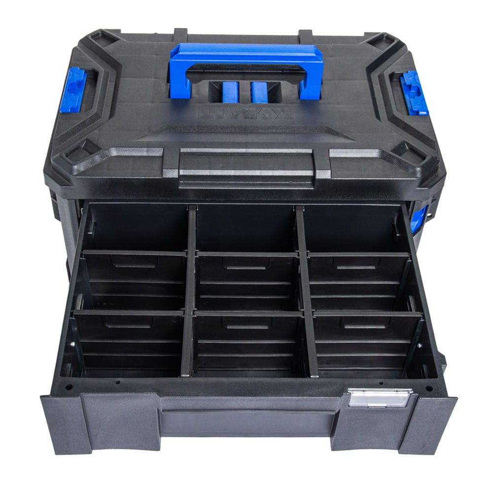 CASESTACK 14.16-in W x 21-in H x 13.5-in D 2-Drawer Black Plastic Tool Box KCSA-2DRW1-03