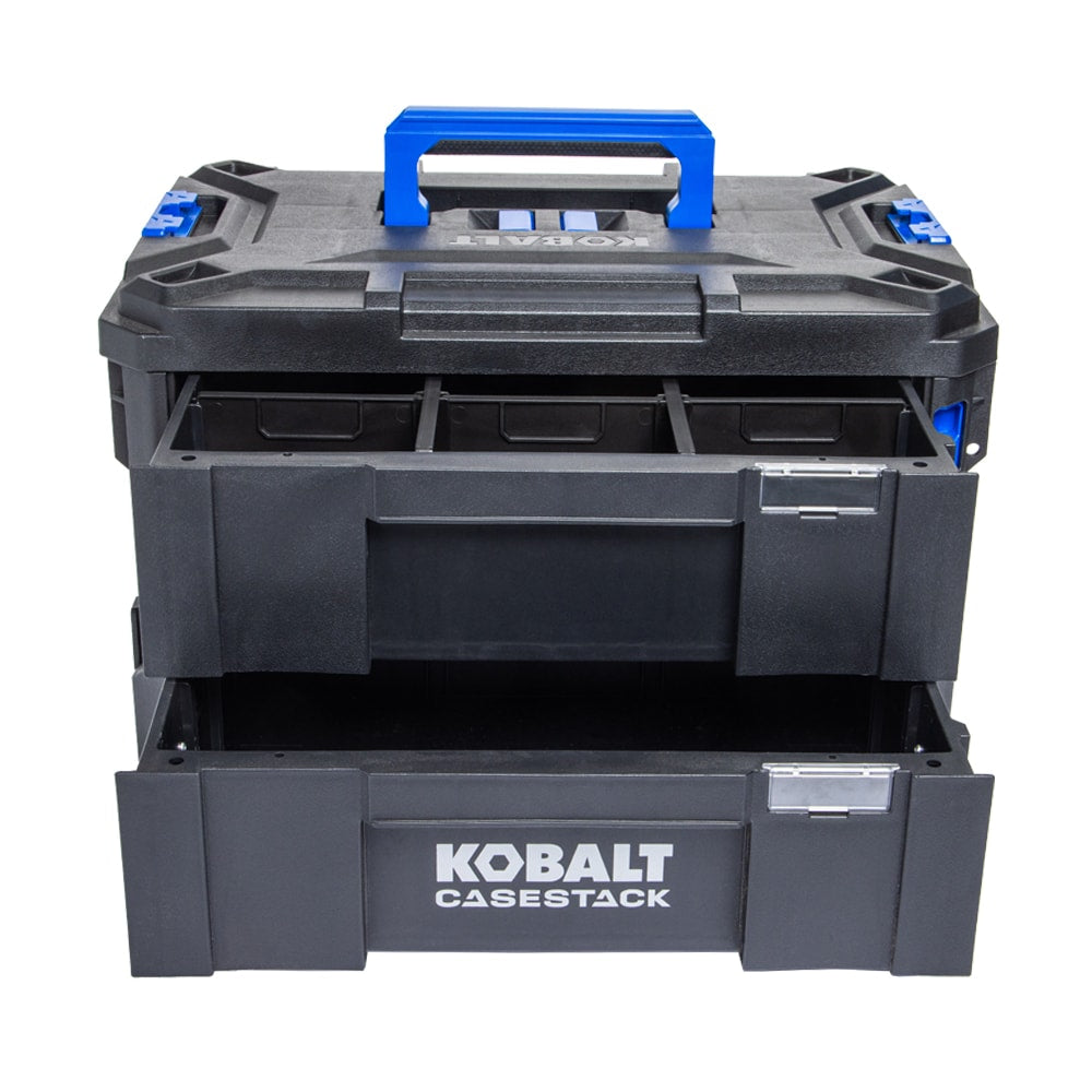 CASESTACK 14.16-in W x 21-in H x 13.5-in D 2-Drawer Black Plastic Tool Box KCSA-2DRW1-03