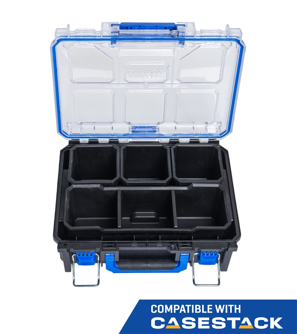 CASESTACK 10.14-in W x 13.4-in H x 5-in D Black Plastic Tool Box KCSA-HORG1-03