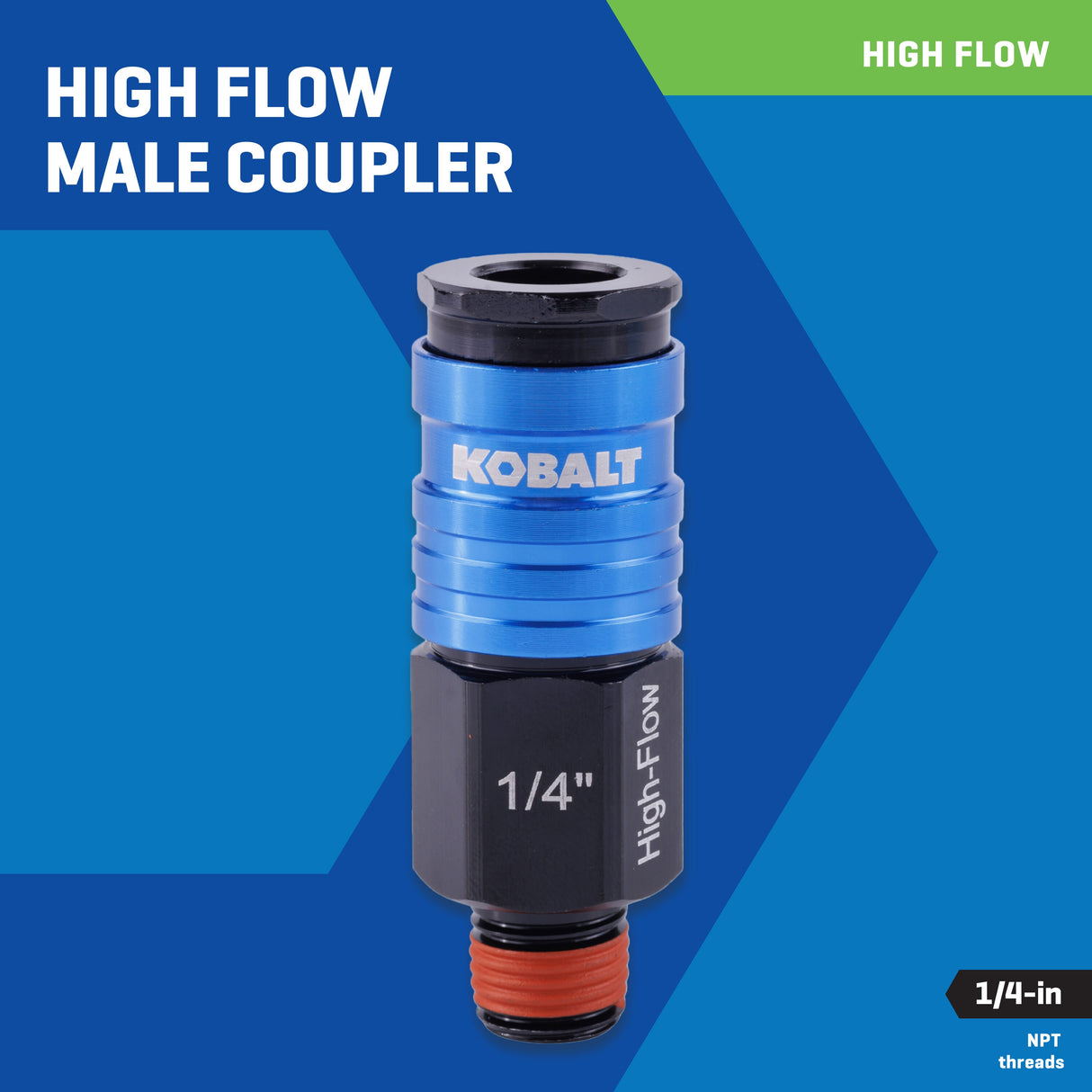 1/4-in Coupler- High Flow- Aluminum- Male SGY-AIR279