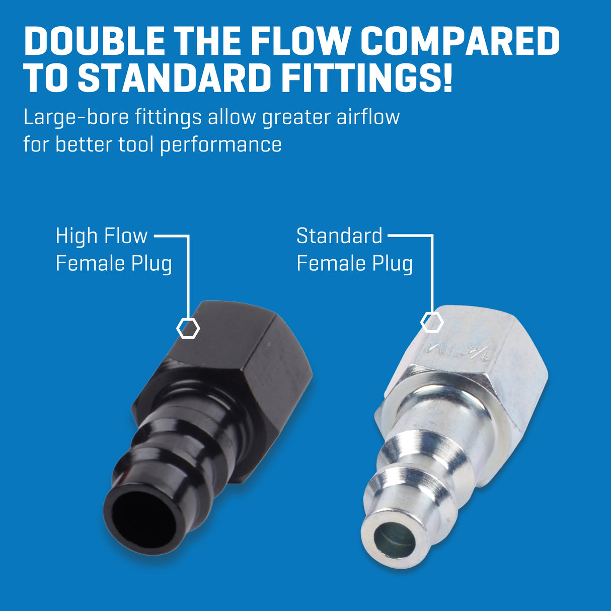 1/4-in Plug- High Flow- Aluminum- Female SGY-AIR280