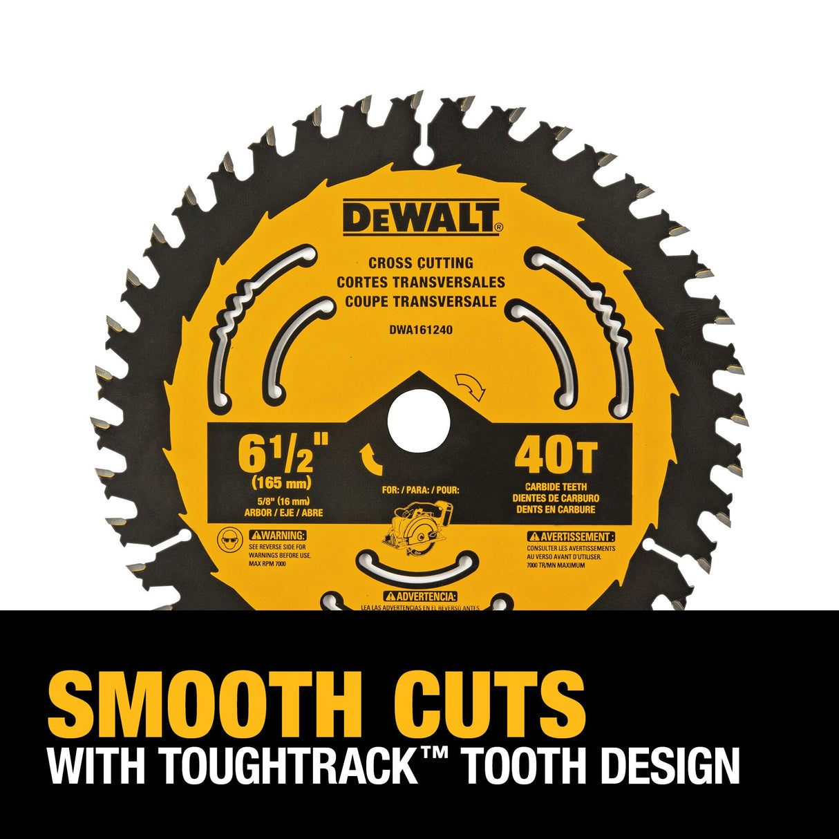 6-1/2-in 40-Tooth Fine Finish Tungsten Carbide-tipped Steel Circular Saw Blade DWA161240L