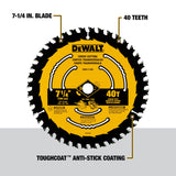 7-1/4-in 40-Tooth Fine Finish Tungsten Carbide-tipped Steel Circular Saw Blade DWA171440L