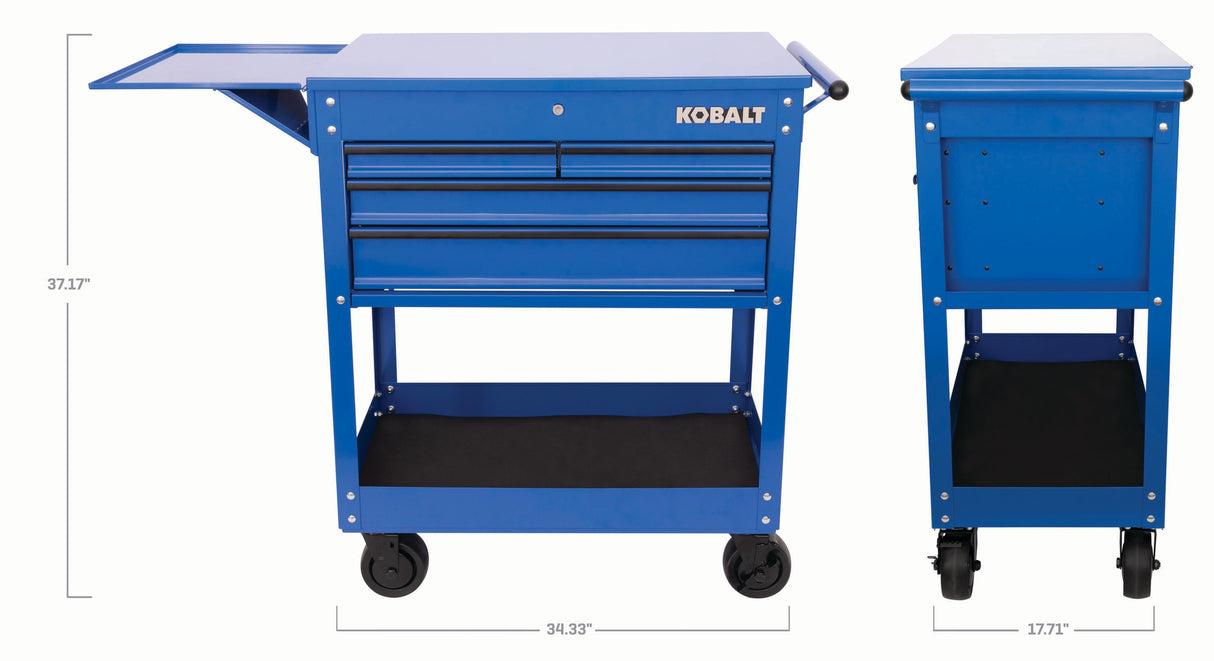 35-in W x 37.5-in H 4-Drawer Steel Rolling Tool Cabinet (Blue) 53285