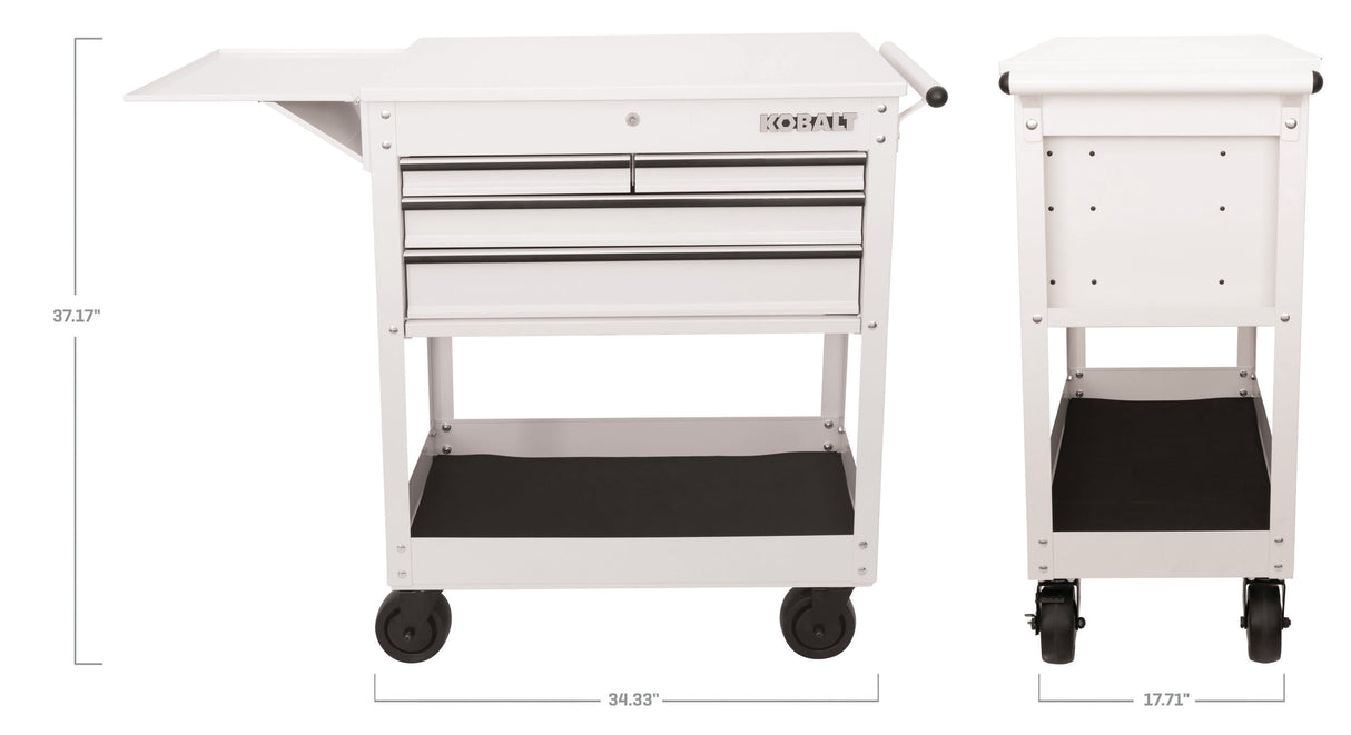 35-in W x 37.5-in H 4-Drawer Steel Rolling Tool Cabinet (White) 53289