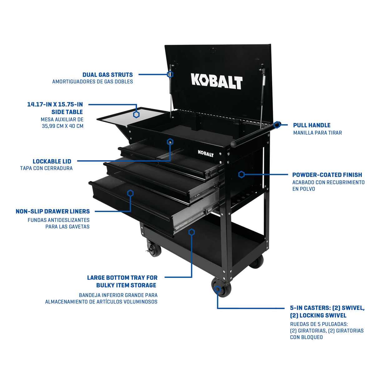 35-in W x 37.5-in H 4-Drawer Steel Rolling Tool Cabinet (Black) 53278